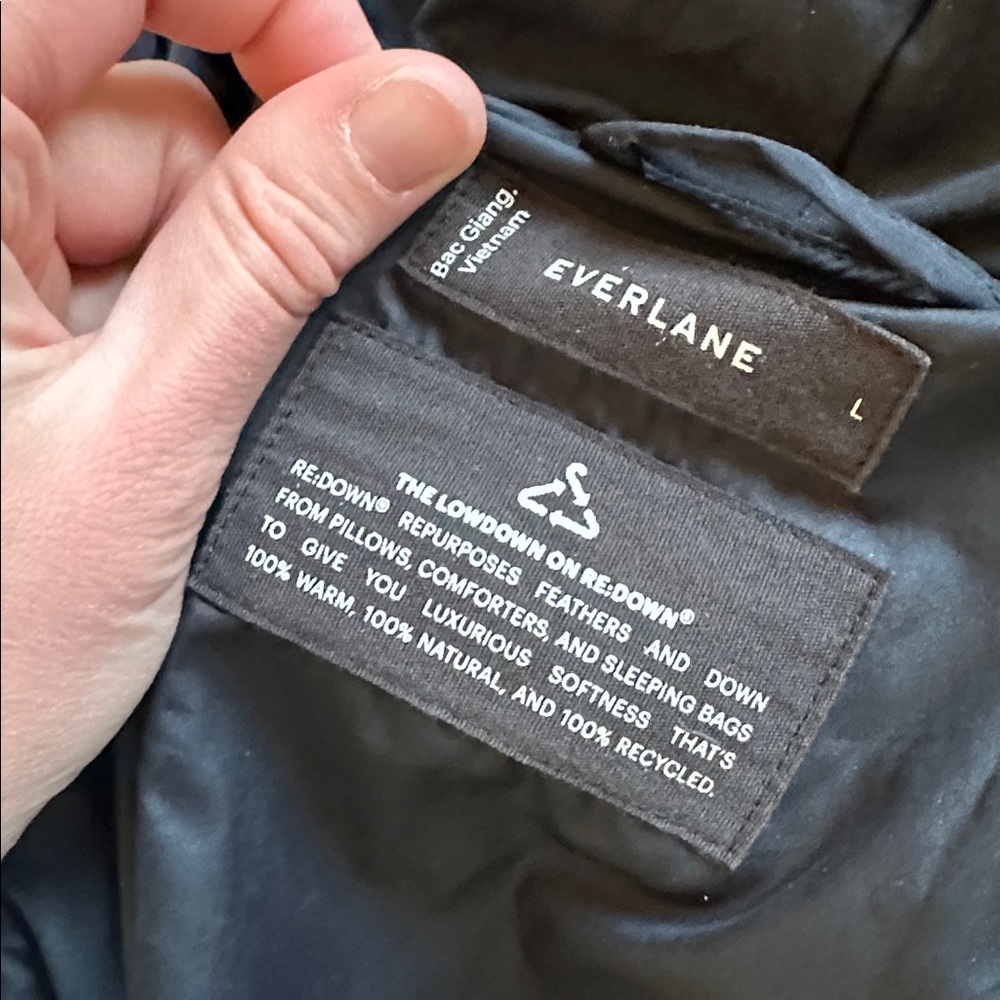 Everlane ReNew Black Long Puffer Jacket - Picture 2 of 5